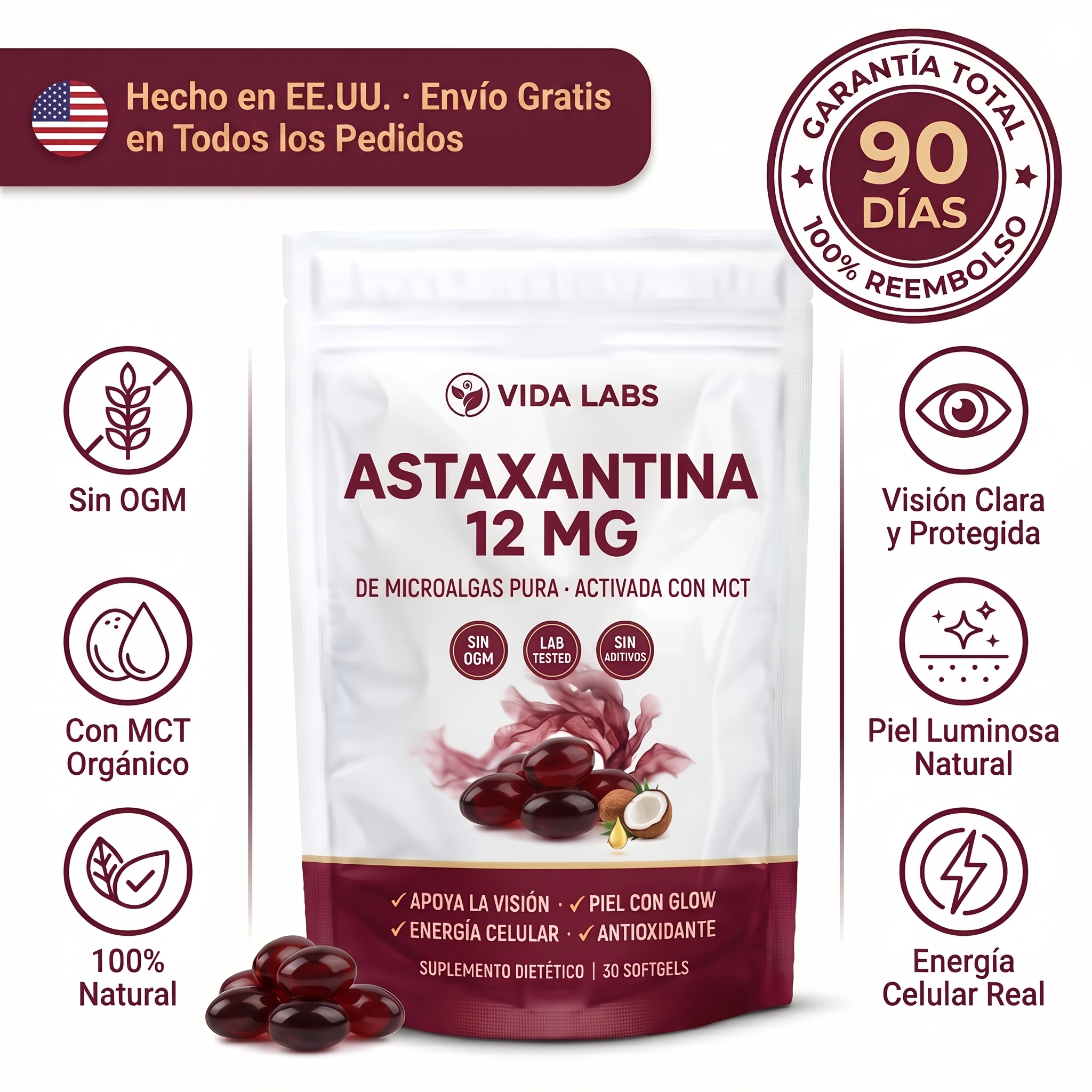 Astaxantina - El Antioxidante Maestro para tu Visión, Piel y Energía.